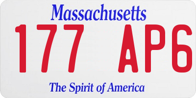 MA license plate 177AP6