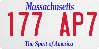 MA license plate 177AP7