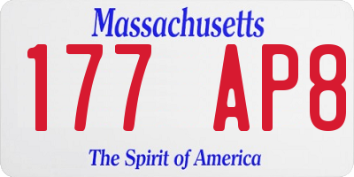 MA license plate 177AP8