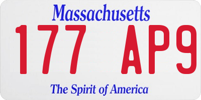 MA license plate 177AP9