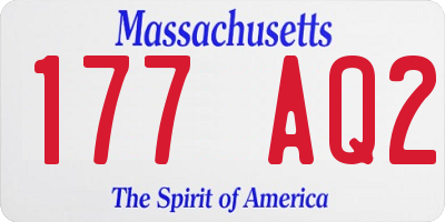 MA license plate 177AQ2