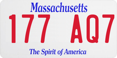 MA license plate 177AQ7