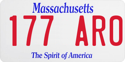 MA license plate 177AR0