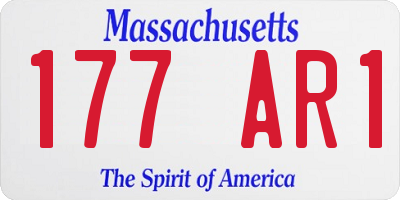 MA license plate 177AR1
