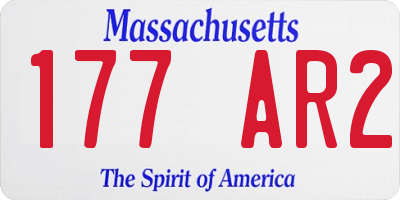 MA license plate 177AR2