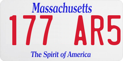MA license plate 177AR5
