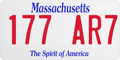 MA license plate 177AR7