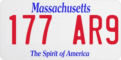 MA license plate 177AR9