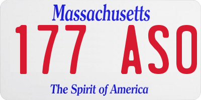 MA license plate 177AS0