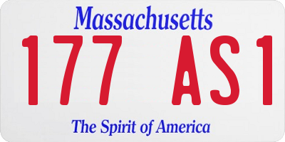 MA license plate 177AS1