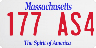 MA license plate 177AS4