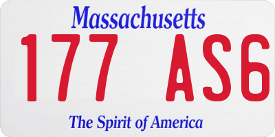 MA license plate 177AS6