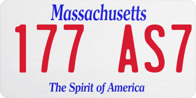 MA license plate 177AS7