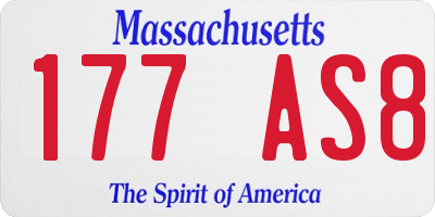 MA license plate 177AS8