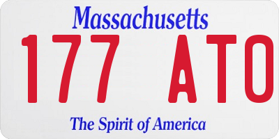 MA license plate 177AT0