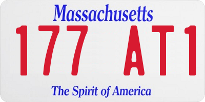 MA license plate 177AT1