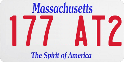 MA license plate 177AT2