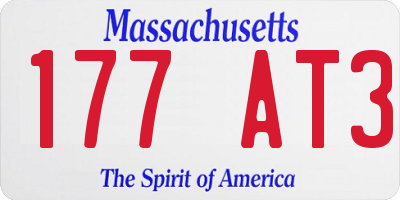 MA license plate 177AT3
