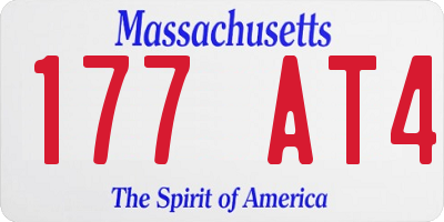 MA license plate 177AT4