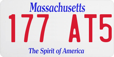 MA license plate 177AT5
