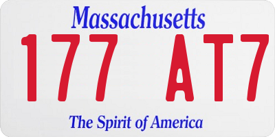 MA license plate 177AT7