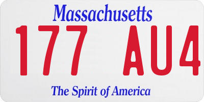 MA license plate 177AU4
