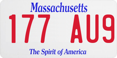MA license plate 177AU9