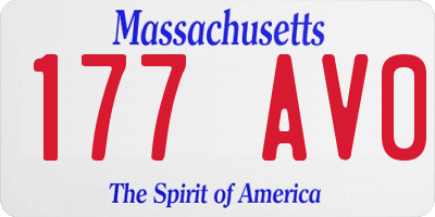 MA license plate 177AV0