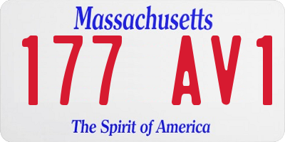 MA license plate 177AV1