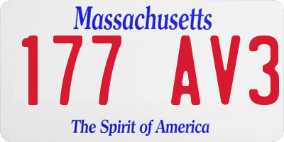 MA license plate 177AV3