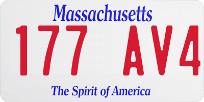MA license plate 177AV4
