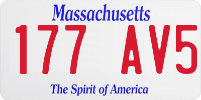 MA license plate 177AV5