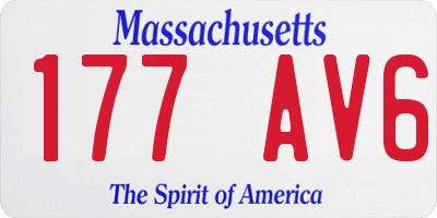 MA license plate 177AV6