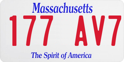 MA license plate 177AV7