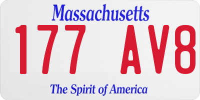MA license plate 177AV8