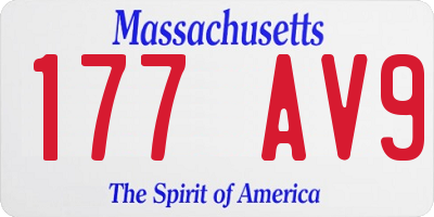 MA license plate 177AV9