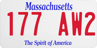 MA license plate 177AW2