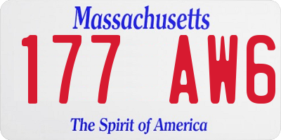 MA license plate 177AW6