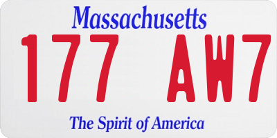 MA license plate 177AW7