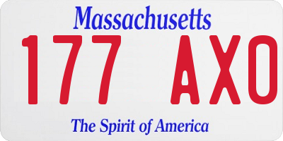 MA license plate 177AX0