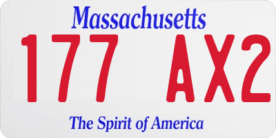 MA license plate 177AX2
