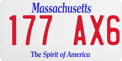 MA license plate 177AX6