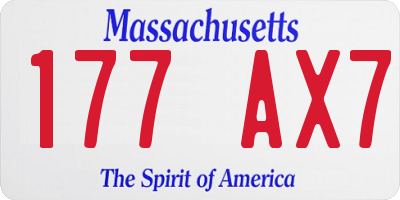 MA license plate 177AX7