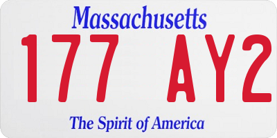 MA license plate 177AY2