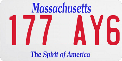 MA license plate 177AY6
