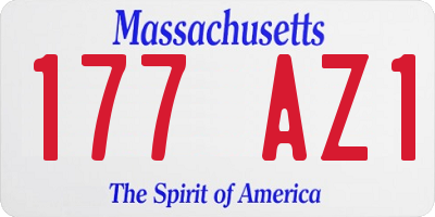 MA license plate 177AZ1