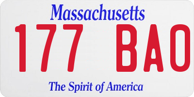 MA license plate 177BA0
