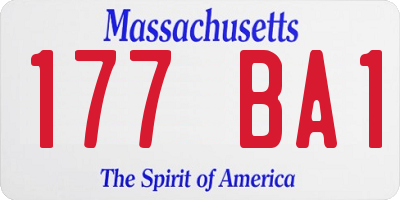 MA license plate 177BA1