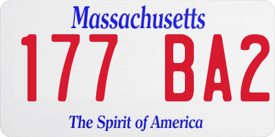 MA license plate 177BA2