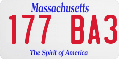 MA license plate 177BA3